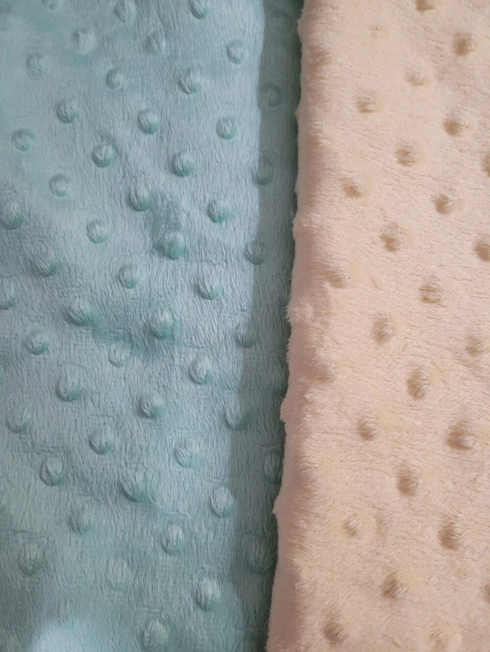 Soft Dimple Minky Sewing Fabric 2 Pieces Mint Green & Butter Yellow (1530)